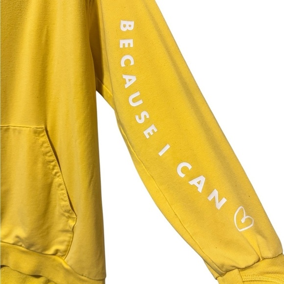 Athleta Girl x Simone Biles Yellow Pullover Hoodie Size XL 14 Sweatshirt - Picture 3 of 6